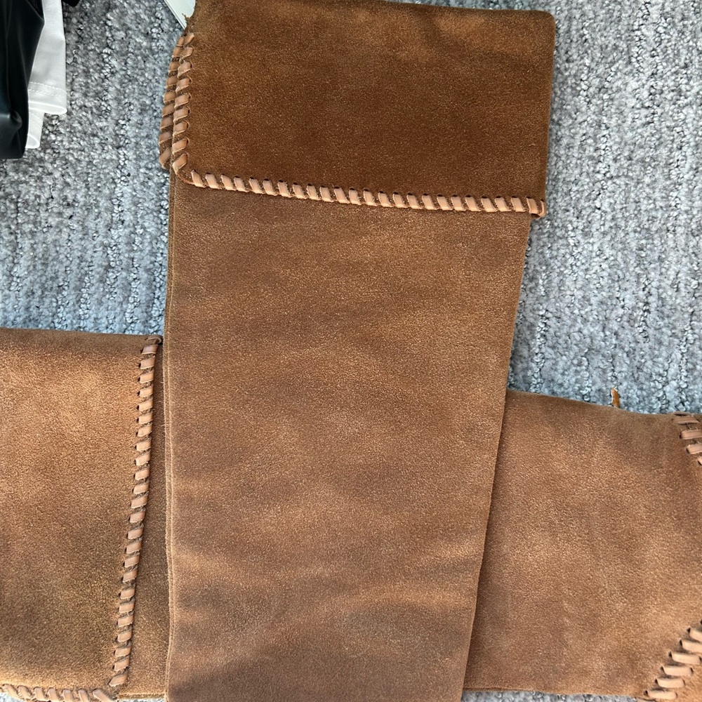Brown Suede Knee-High Boots - Picture 5 of 6